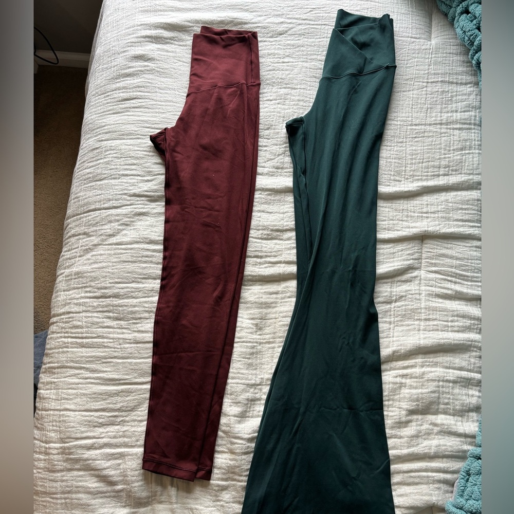 Aerie Maroon and Forest Green Leggings